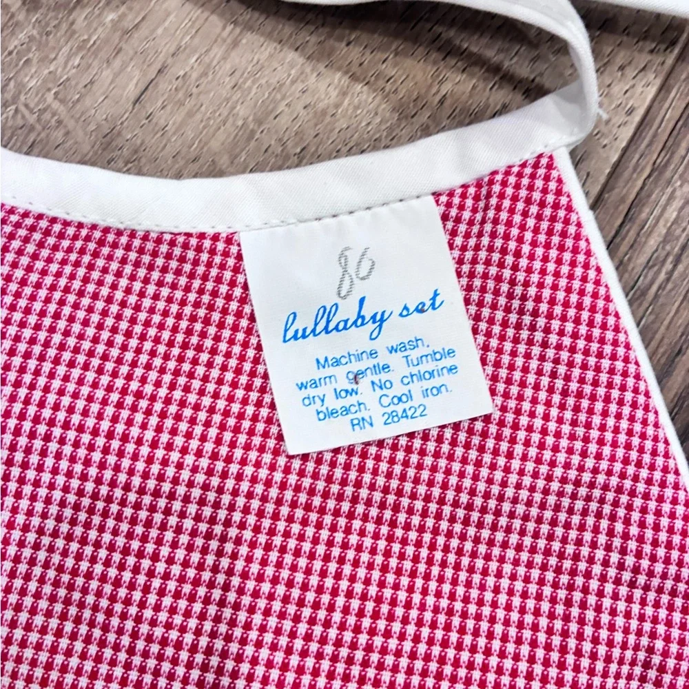 NWOT Lullaby Set Red Gingham Bib Heirloom
